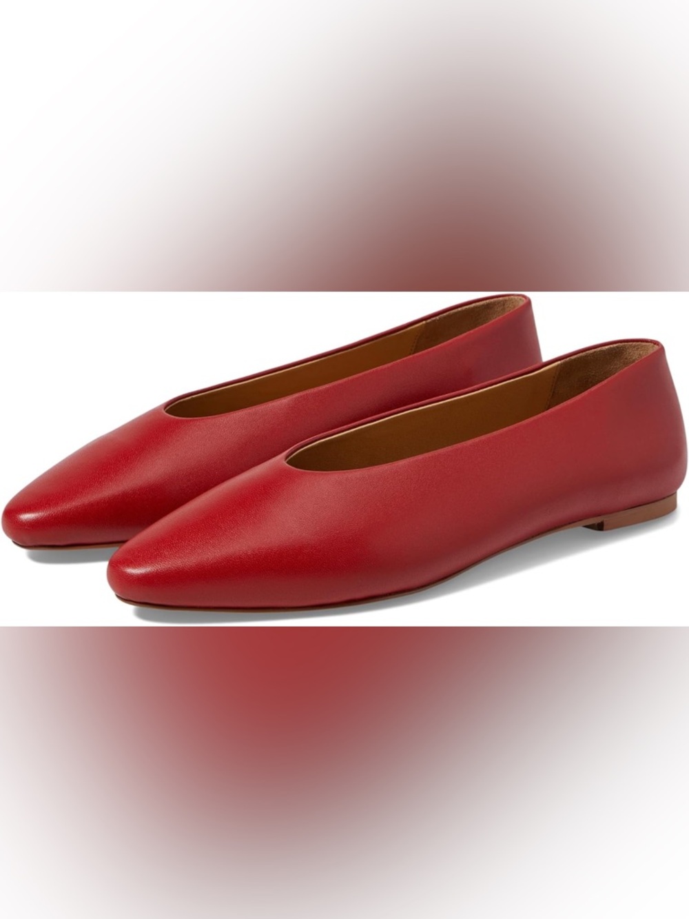 Seychelles Red Leather Pointed Ballet Flats